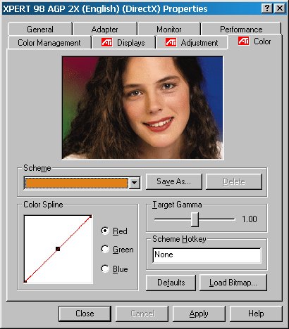ATI Xpert 98 AGP 2x Display Properties