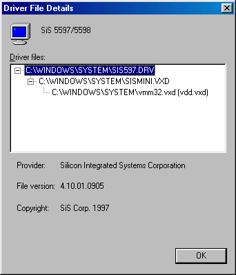 SiS 5598 Video Driver File Details