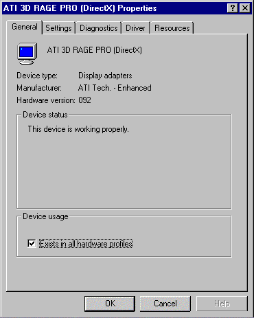 ATI 3D RAGE PRO General Properties