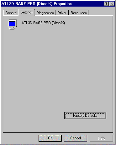 ATI 3D RAGE PRO Settings